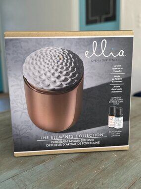 NEW Copper In Bloom Porcelain Aroma Diffuser by Homedics + 2 Bonus Oil Bottles